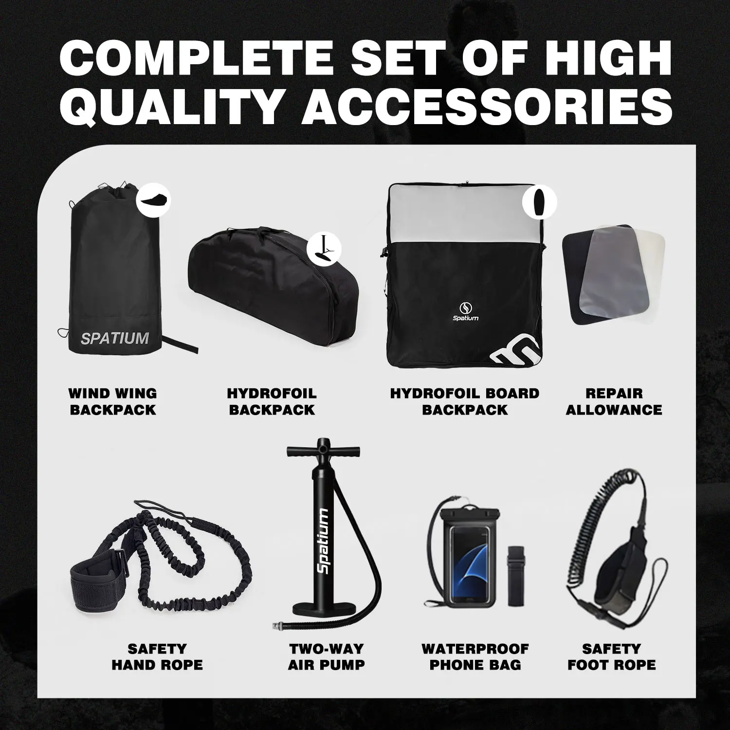 Spatium 2024 High tenacity ripstop wing hydrofoil surfboard foil board kite Available in stock