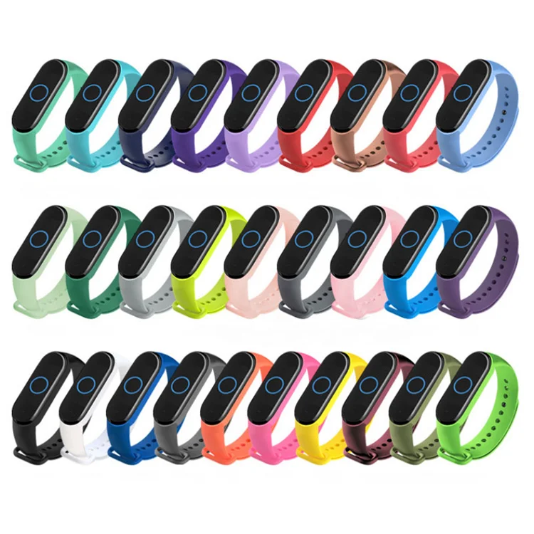 2021 Smart Watch Band Strap For Xiaomi 6 5 4 3 , Sport Rubber Silicone Bracelet for Mi Band M6 M5 M4 M3 smart band