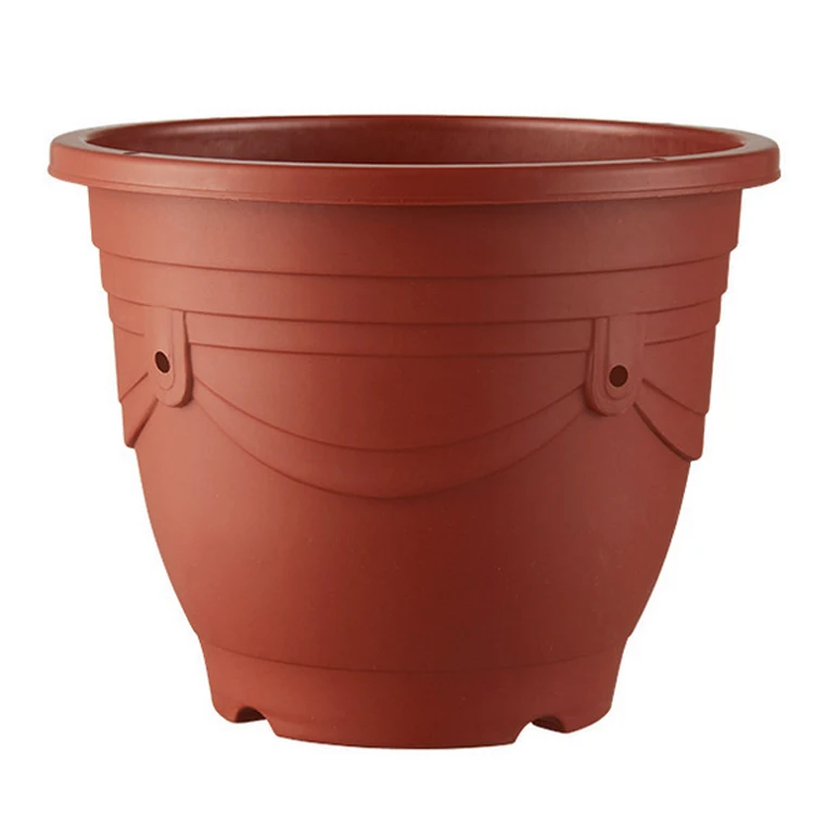 
Wholesale Creative Modern Round Reverse Side Flower Pots Plastic European Flower Pot Nursery Base Flower Field Planting Pot 