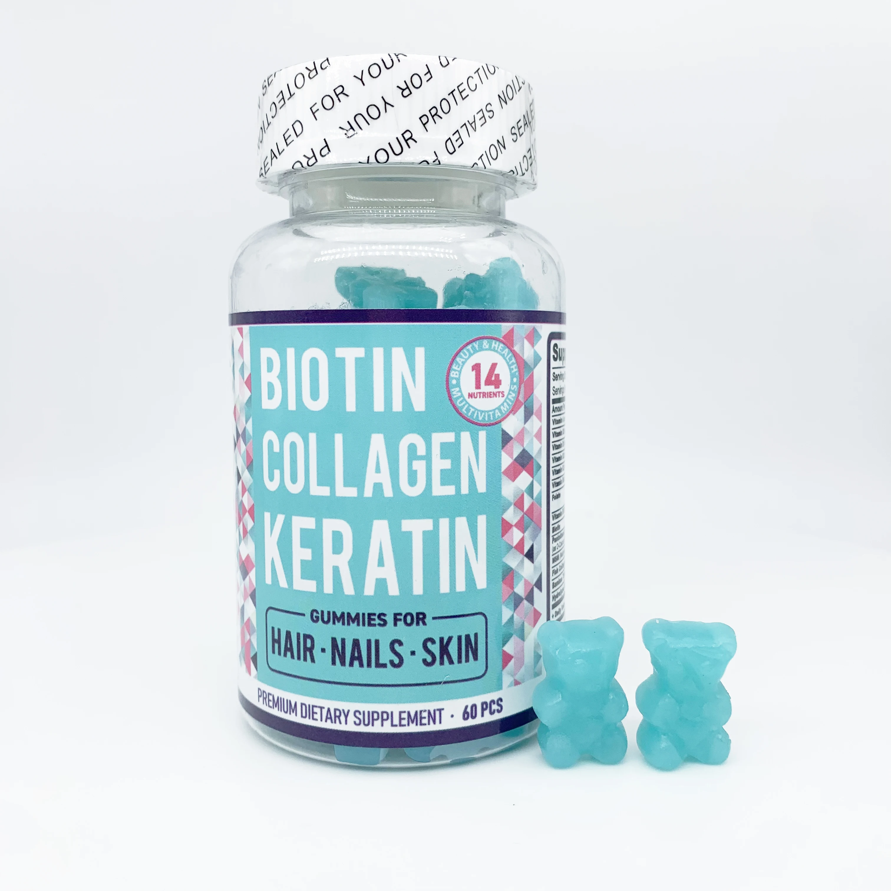 Oem Odm Private Label Vegan Collagen Supplements Biotin Collagen Gummy Hair Gummy Vitamins For skin beauty