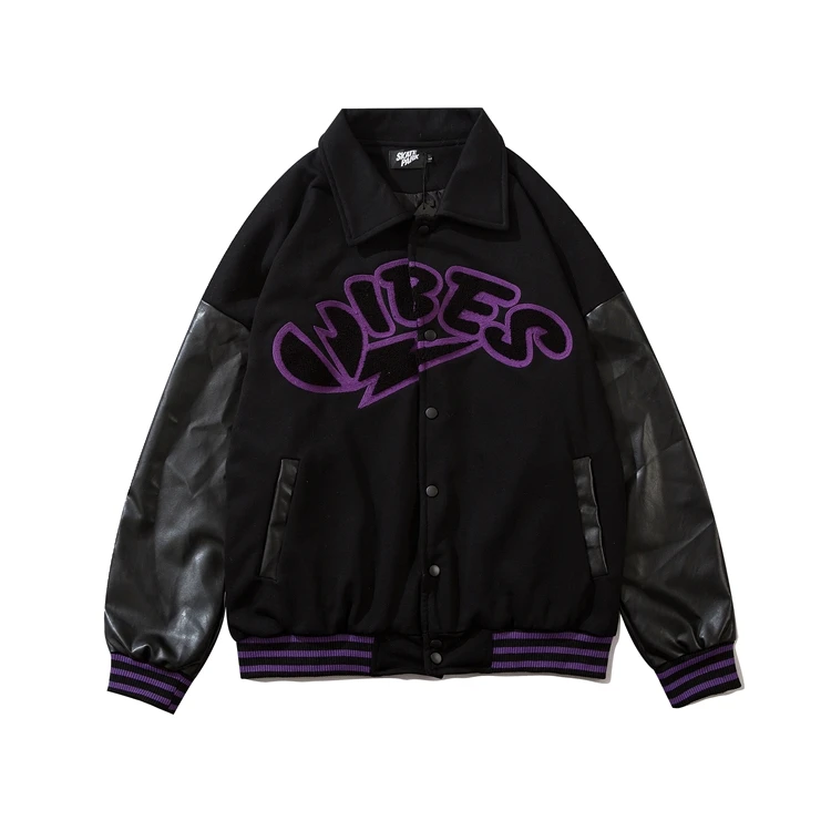 European and American new products men and women towel embroidery letters couple windbreaker autumn and winter jacket