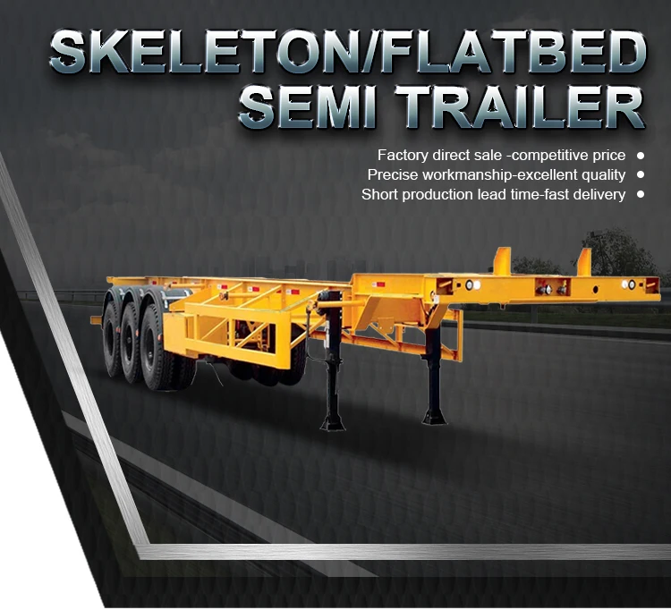 20ft 40ft container carry flatbed gooseneck truck trailers for sale