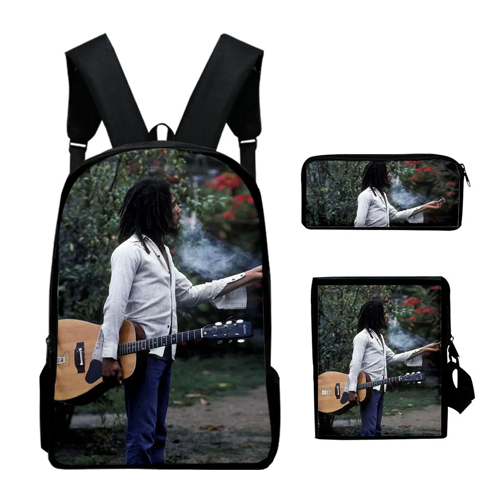 Fitspi модные смешные Bob Marley 3 шт. комплект рюкзак 3D печати школьная Студенческая книжная сумка дорожная для