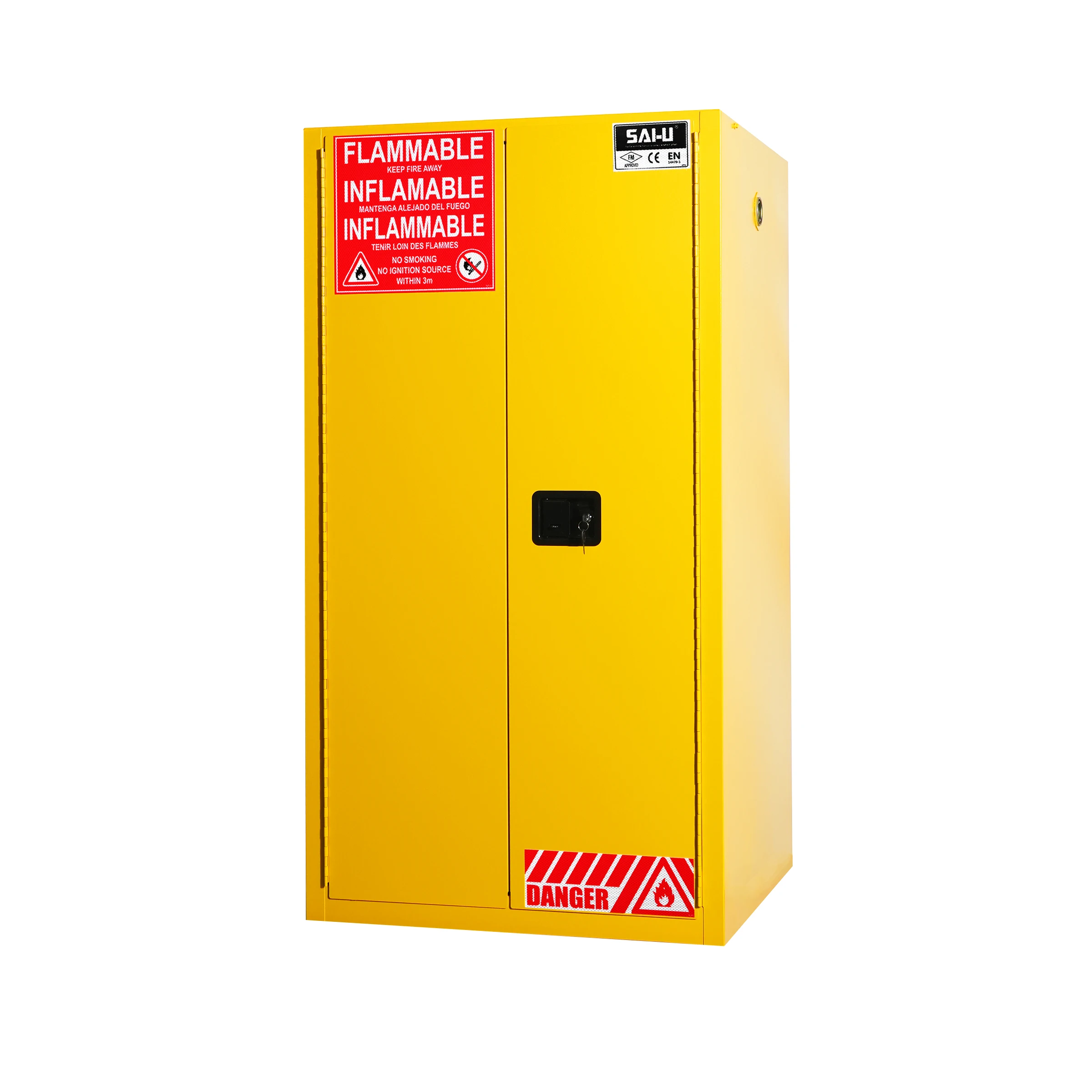 SAI-U Factory Supplies Yellow Fireproof Safety Cabinet with Double Doors Emergency Equipment Cabinet SC0060Y