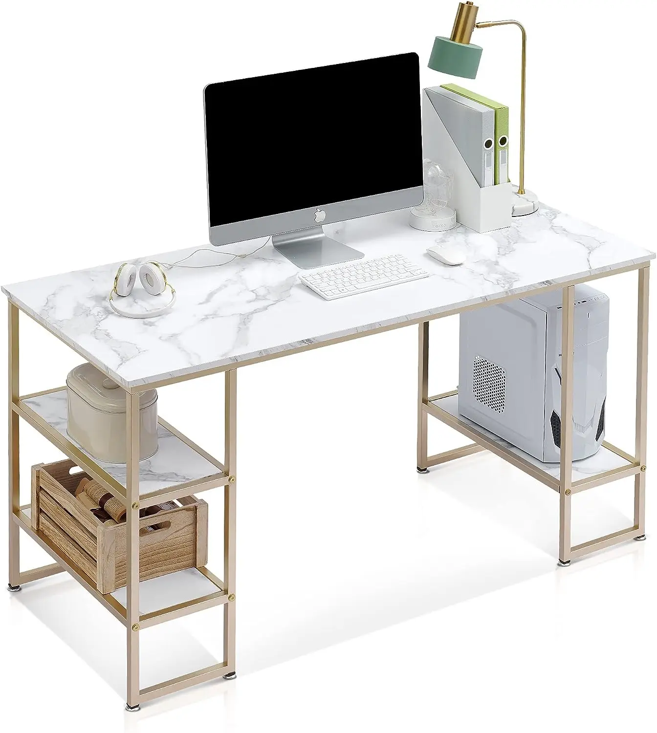 Multi-purpose office computer desk White game desk Family desk