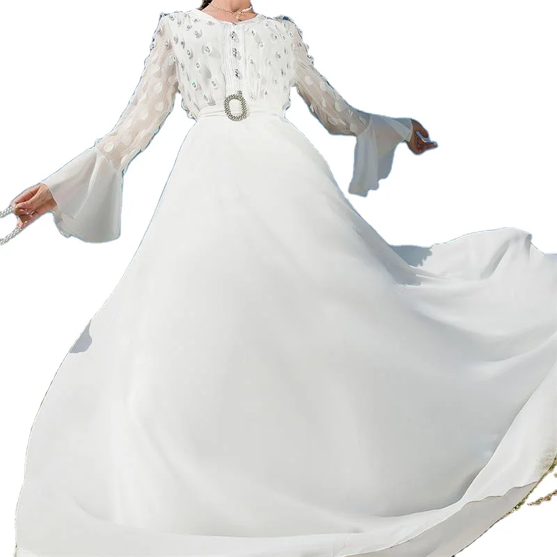 2022 New Dubai kaftan jalabiya ethnic islamic clothing women embroidered abaya eid wedding abaya