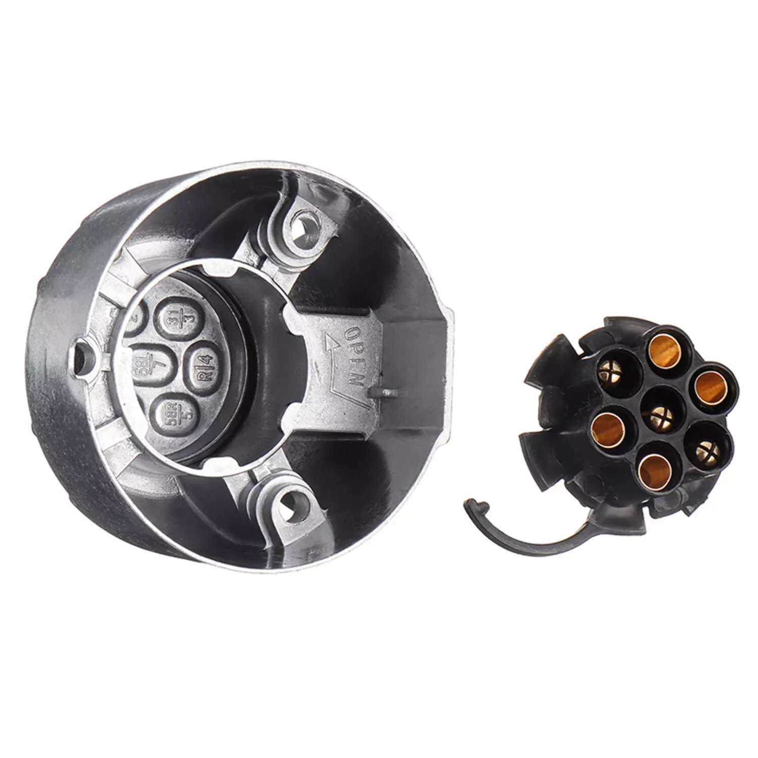 Truck Parts 7pin Trailer Plug Aluminum 24v N Type Trailer Connector For Truck Trailer