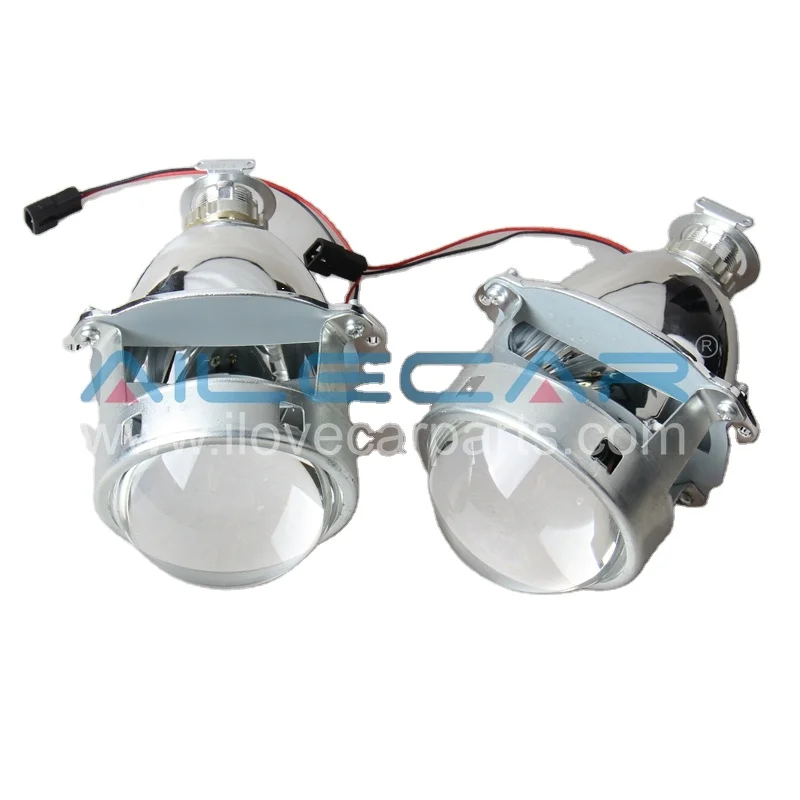 AILECAR Visteon Bi xenon Projector Lens Glossy with metal bracket for Universal Cars