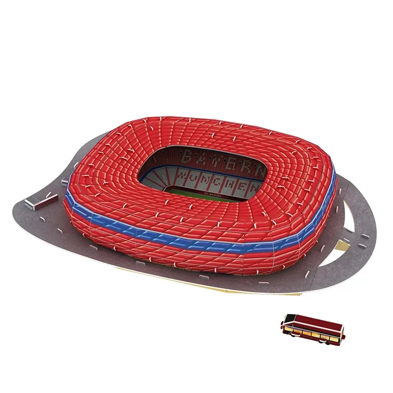 RTS  World Famous Architecture Football Stadium 3D Paper Puzzle Home Decor DIY Assemble Paper Model Toy For Children And Adults