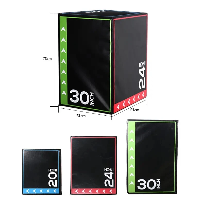 Adjustable Height PVC Plyometric Jump Box HIIT Gym Equipment for Fitness Training Soft Foam Jump Box for Jump Training