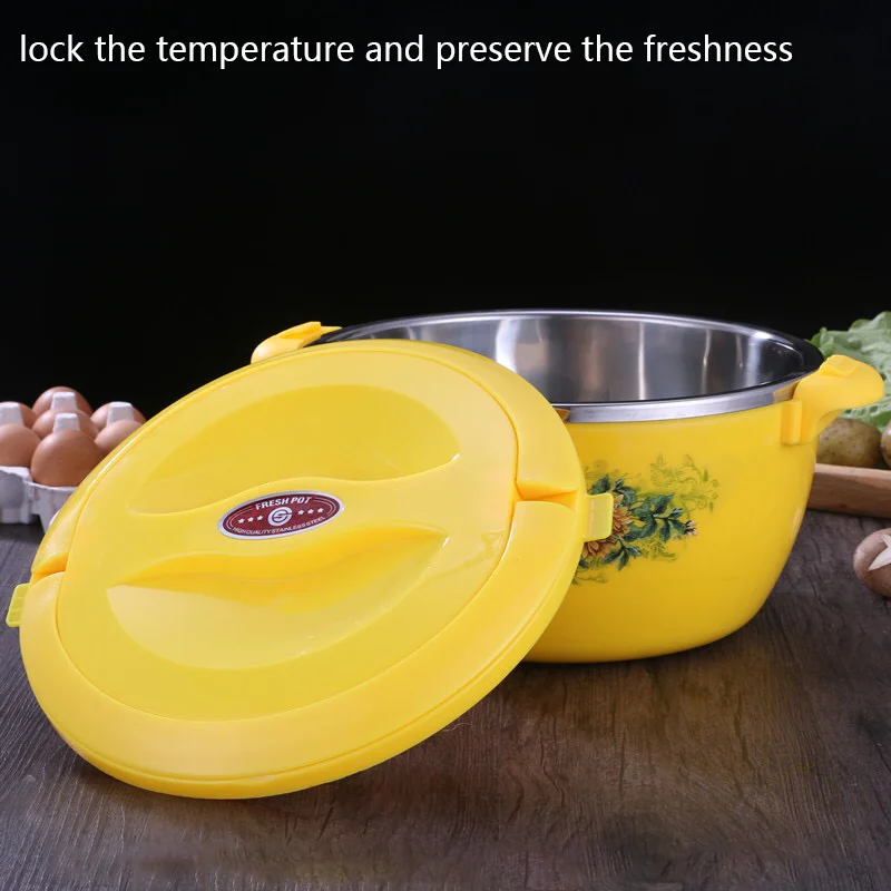 3 шт., набор разноцветных кастрюль из нержавеющей стали с пластиковой ручкой и крышкой