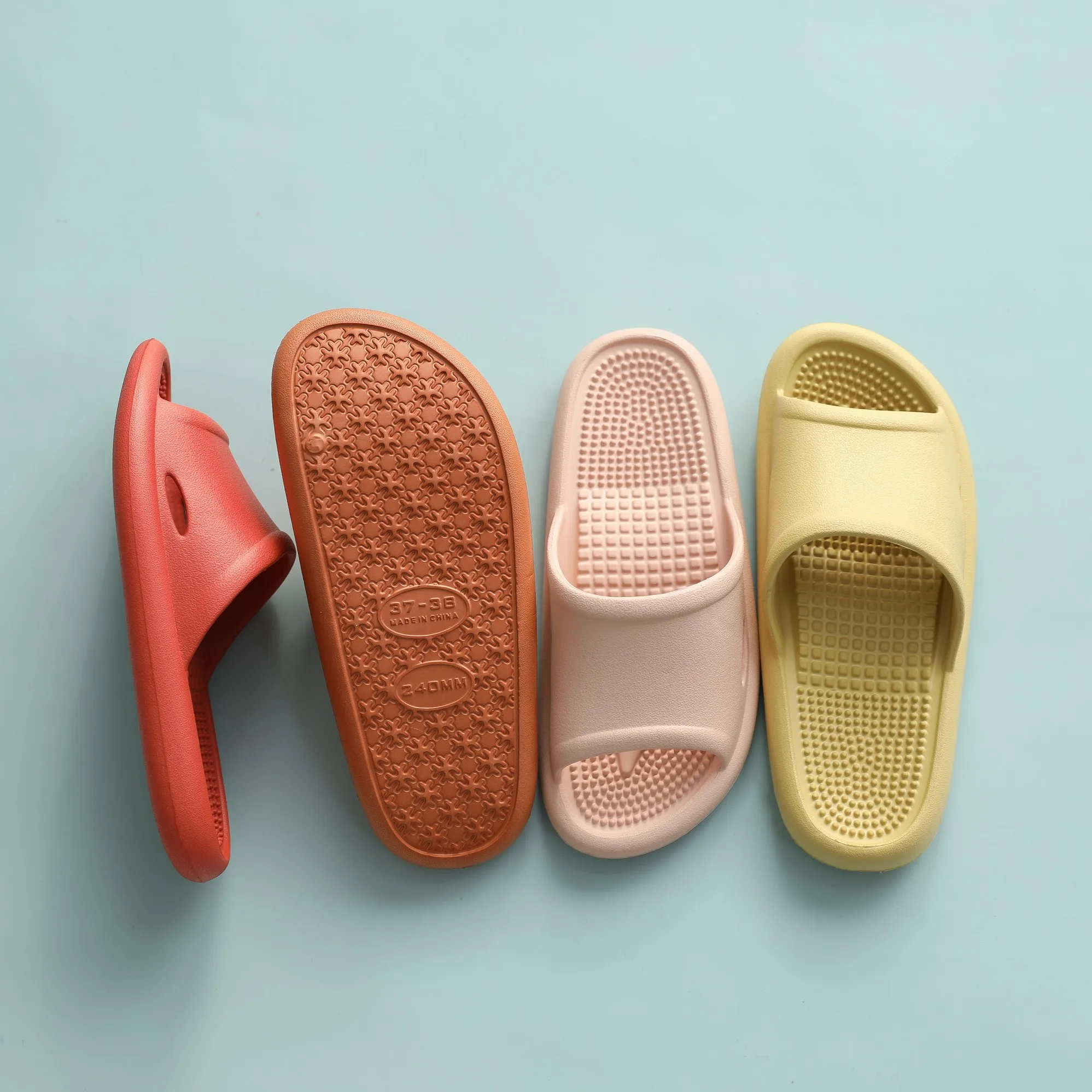 Soft EVA Indoor Bathroom blank Plain summer slippers customized color slide beach water anti slide slippers