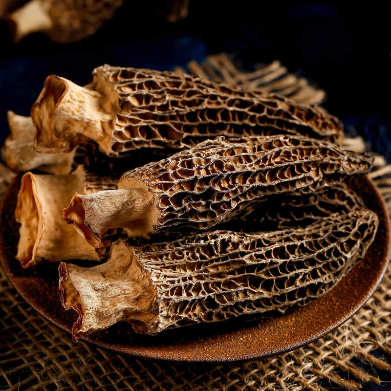 Seasonal New Crop Cutting stems Handle 3-5cm Black Morel mushrooms Yunnan Morchella Mushroom Dried Morel Morchella Mushroom