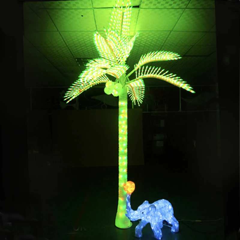 Ip65 Outdoor Waterproof Lighted Holiday Event Decoration Plastic Artificial Led Coconut Tree Lights Palm Tree With