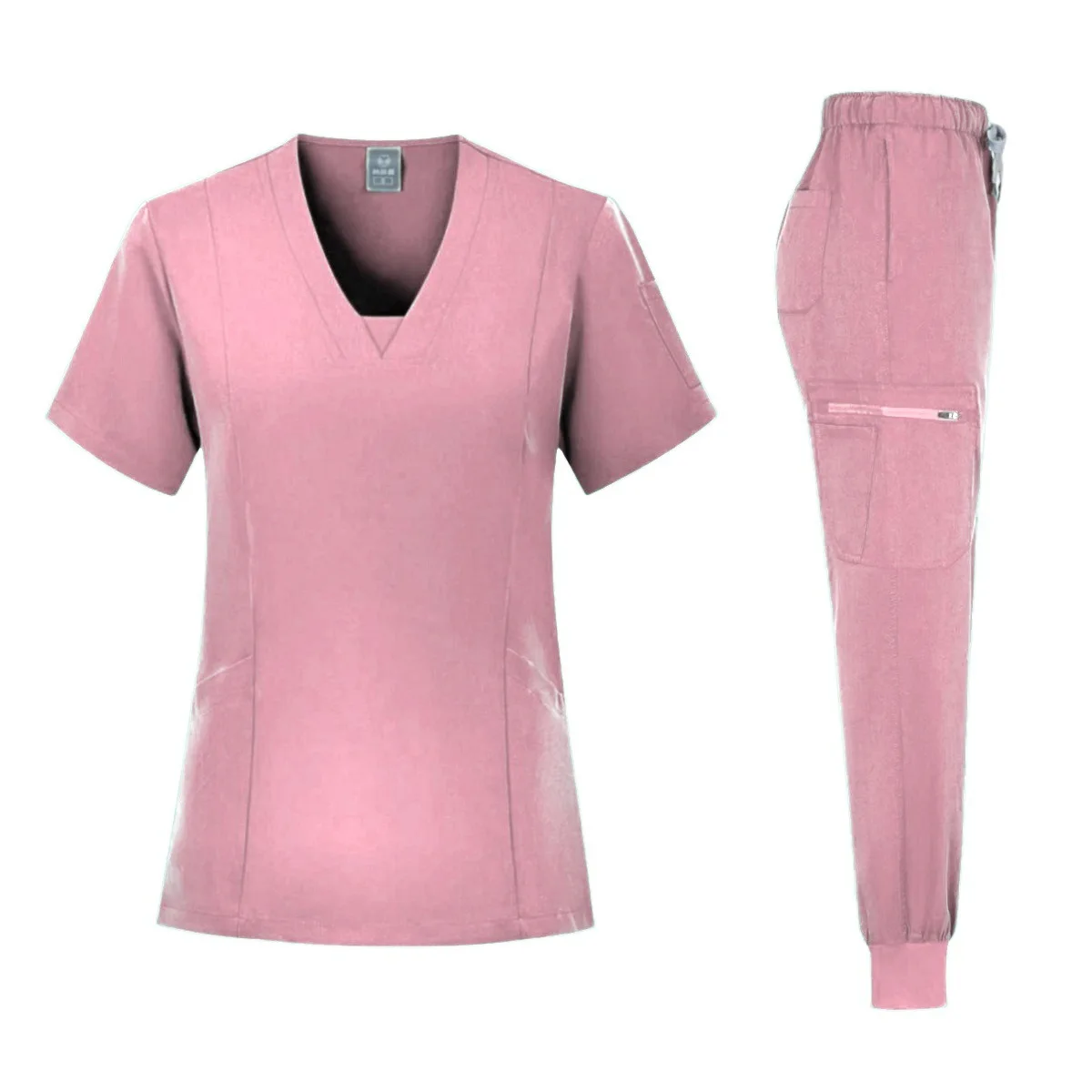 V Neck Design Female  4 Way Stretchy Fabric Hospital Uniform Scrubs Medical Nursing Uniforms Custom Scrubs Set For Women Men