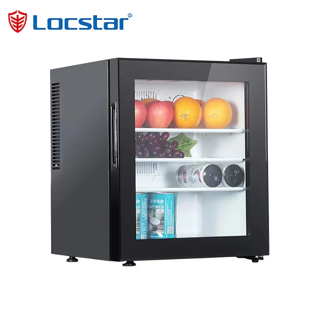 Locstar Hot Sale Single Door Hotel Portable 30L 40L Hotel Smart Mini Bar Fridge Refrigerator Freezer With Glass Door