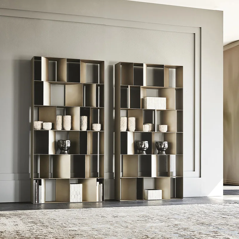 Modern Screens & Room Dividers Stainless Steel Partition Book Storage Shelf  Movable Dividers Estantes For Rooms