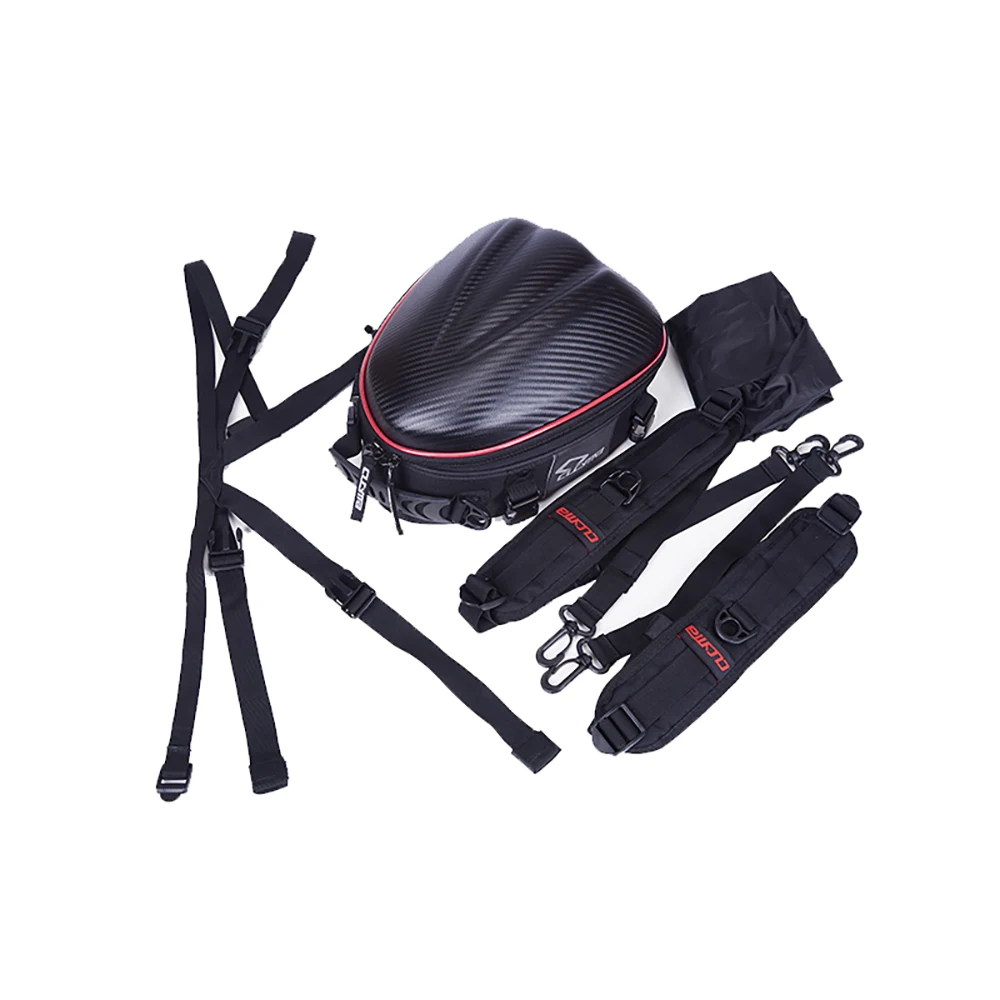 2021 CUCYMA Waterproof Hardshell Leather  Motorcycle Rear Bag Tail Bag Motorcycle Side Helmet for Riding Travel Bags