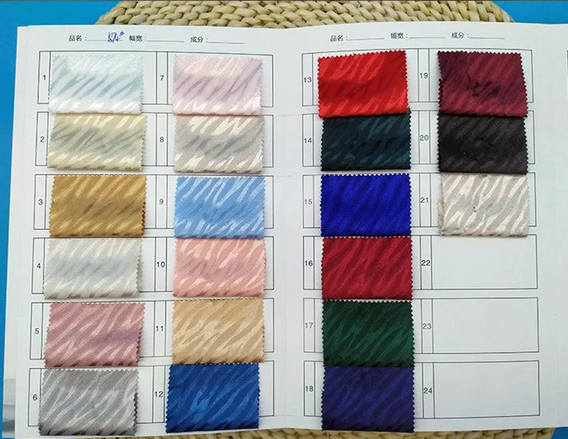 Zebra Patterned Polyester Satin Jacquard Fabric Manufacturers Directly Imitation Silk Fabrics Jacquard Stof For Pajamas Dresses