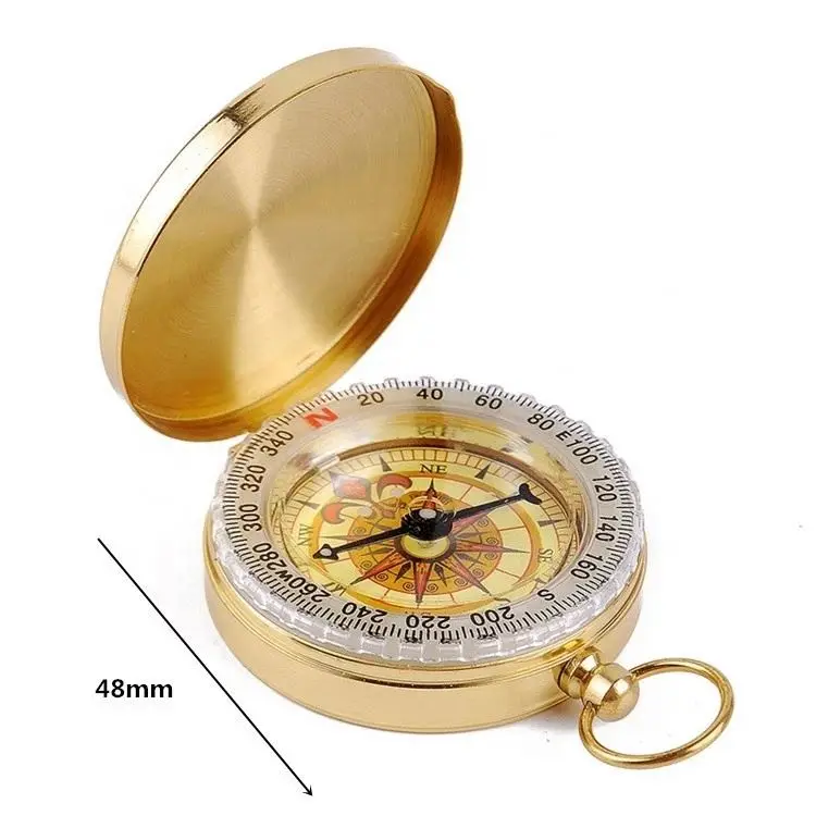 G50 Pure copper brass pocket watch retro flip compass for outdoor camping hiking survival