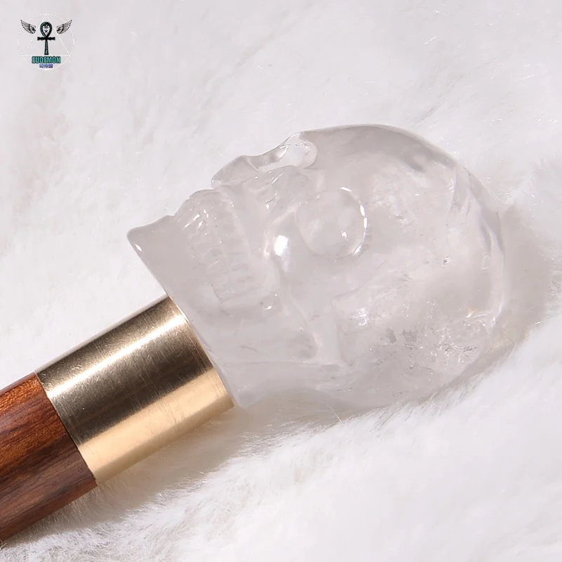Natural rose quartz crystal design Skull Handle Umbrella Pure handmade umbrella Second Kill Alexander Mcqueen