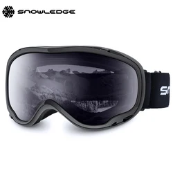 Snowledge Amazon Good review ski goggles 100% UV protection double layer anti fog lens OTG design snow goggles