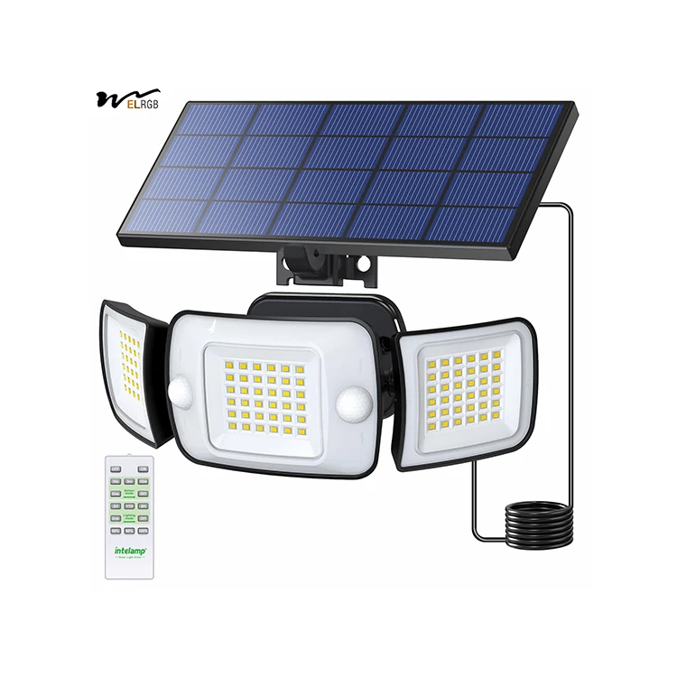 Solar Lights Outdoor 3 Head Solar Motion Sensor Lights for Outside, IP65 Waterproof Security Flood Lights Outdoor Lamp