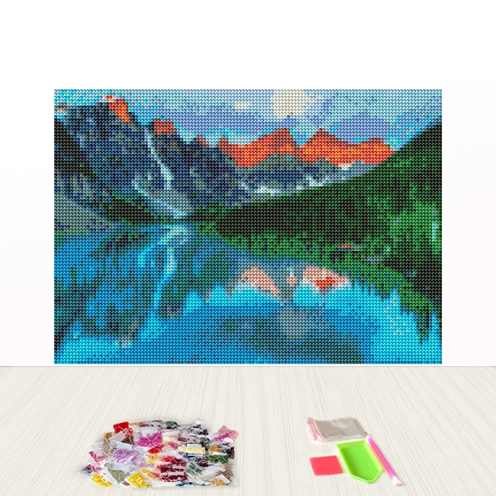 Land Scape Landscape Theme Round Diy Diamond Painting Set Stitch with Custom Logo