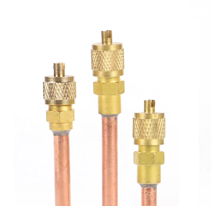 Solenoid-Powered Air Conditioning Access Copper Valve Compressor Use A/C Gas Access Valve