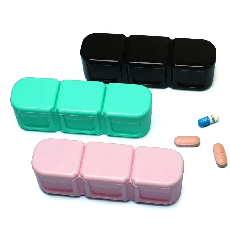 2022 Новый благоприятный полипропиленовый материал, контейнер для хранения таблеток с 3 отделениями, органайзер для лекарств