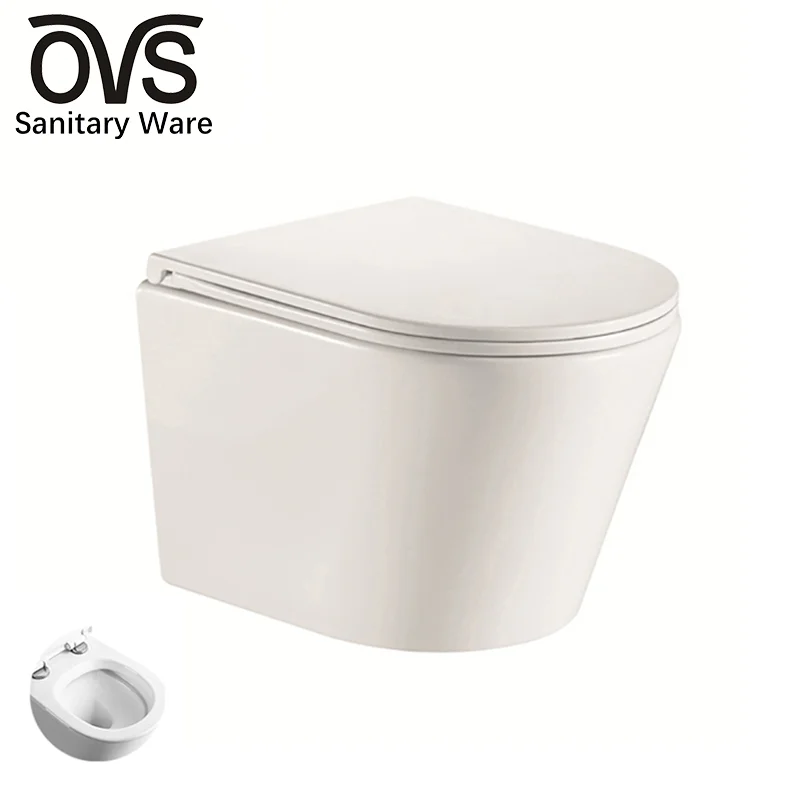 OVS Top Quality One Piece Ceramic Bathroom Beffen Wall Mount Wc Wall Hung Hanging Toilet G1127