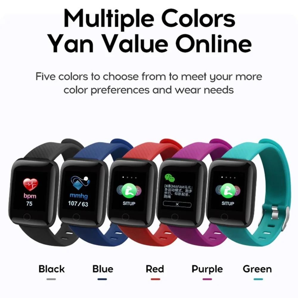 
Smart Watches 116 Plus Health Bracelet Heart Rate Smart Wristband Fitness Tracker Sports Watch Smart Band Waterproof D13 
