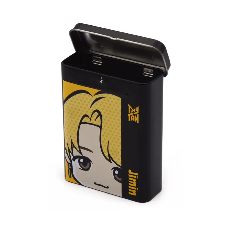 Small Metal Container Food Grade Hinged Lid Tin Box For Candy