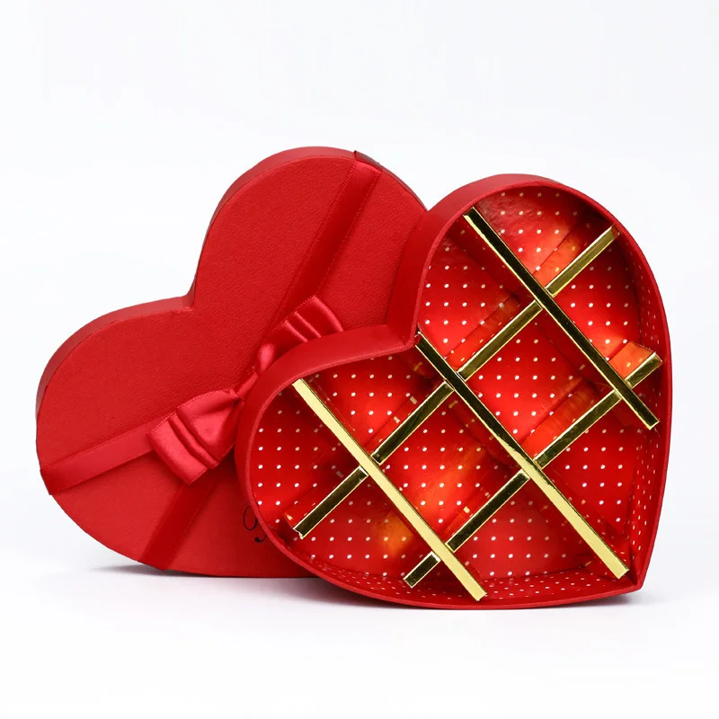 empty chocolate box  heart shape custom design gift boxes lid and base shape  christmas chocolate paper box