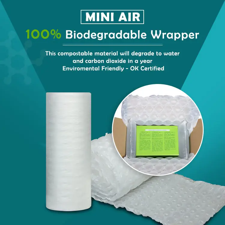 MINI AIR Bio degradable green void fill bubble cushion film wrap for packaging
