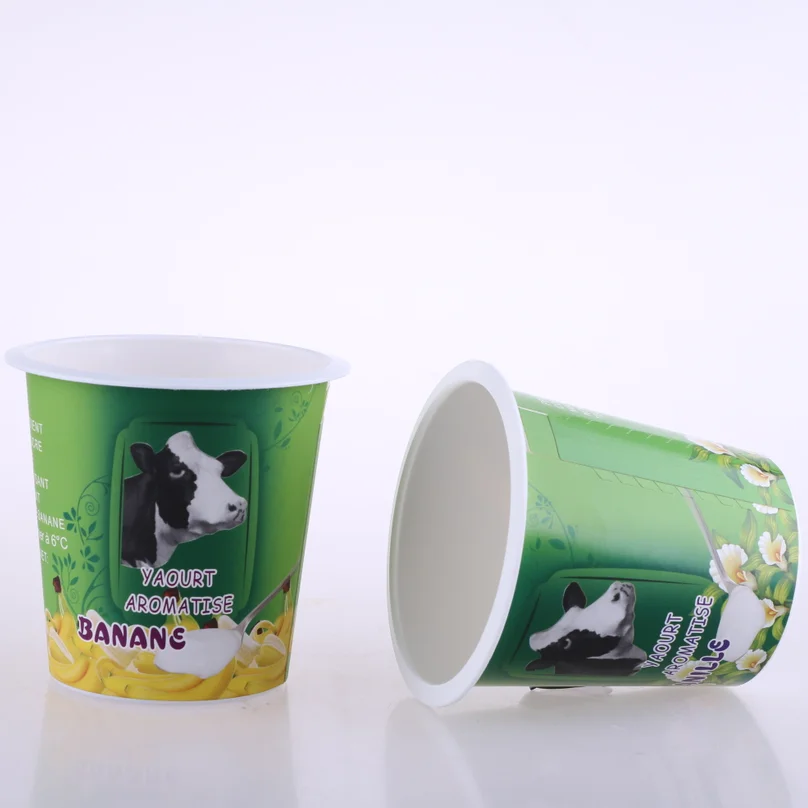 High Quality Disposable Custom Design Plastic Cup with Lid for Yogurt