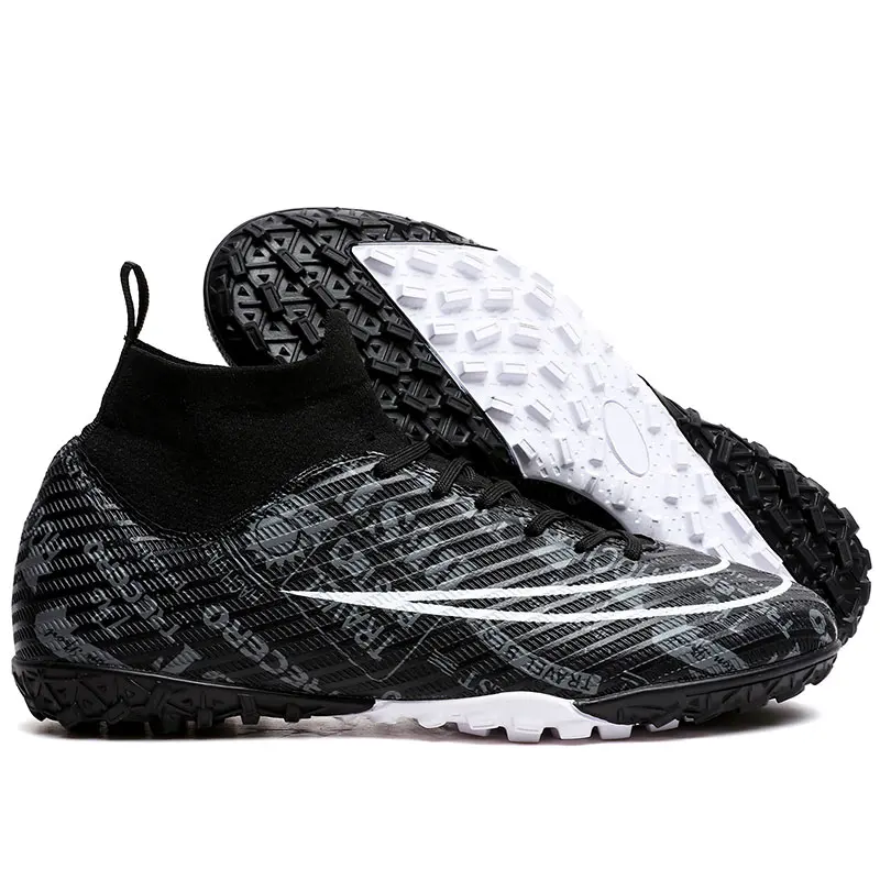 new style big size 35-47 High top long spikes football shoes men soccer boots