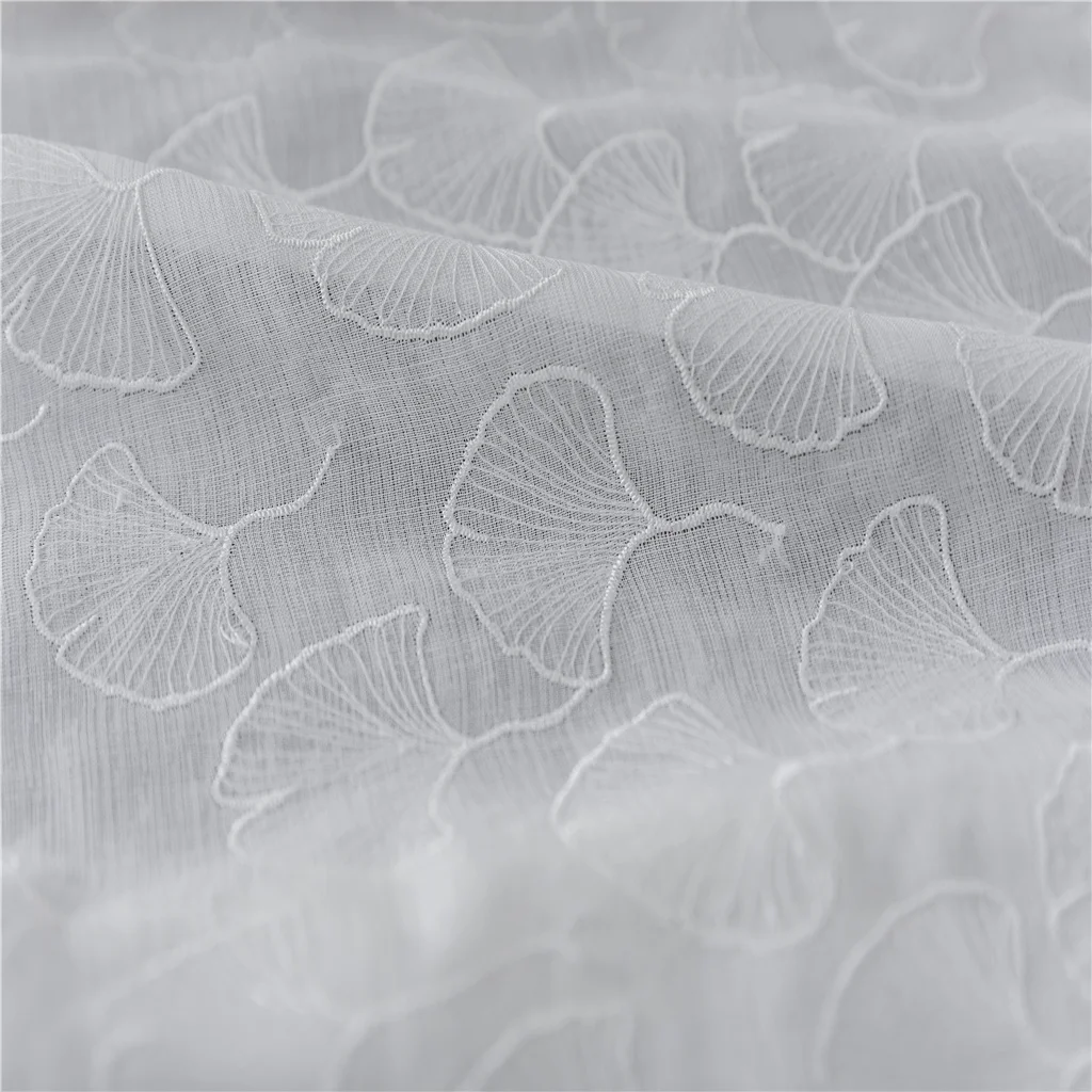  polyester embroidered sheer curtain fabric