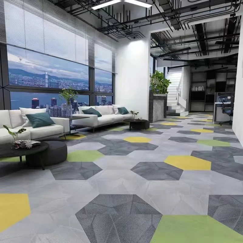 Waterproof Nylon Square Or Rectangle Shape Office Carpet Pvc Modular 50*50cm Or Customized Size Carpet Tile