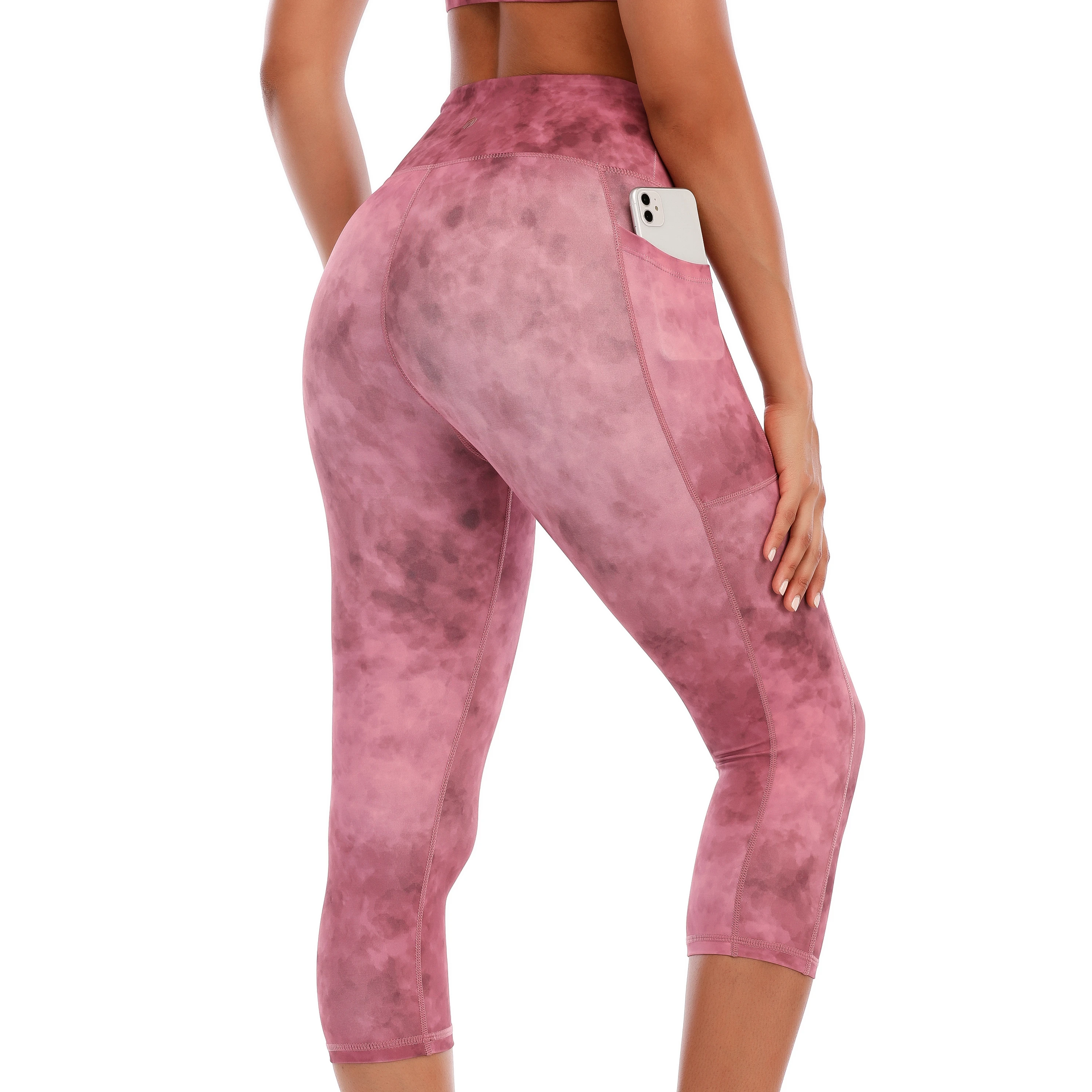 Custom Digital High Waisted Yoga Pants for Women with Pockets Capri Leggings for Women Workout Leggings for Women