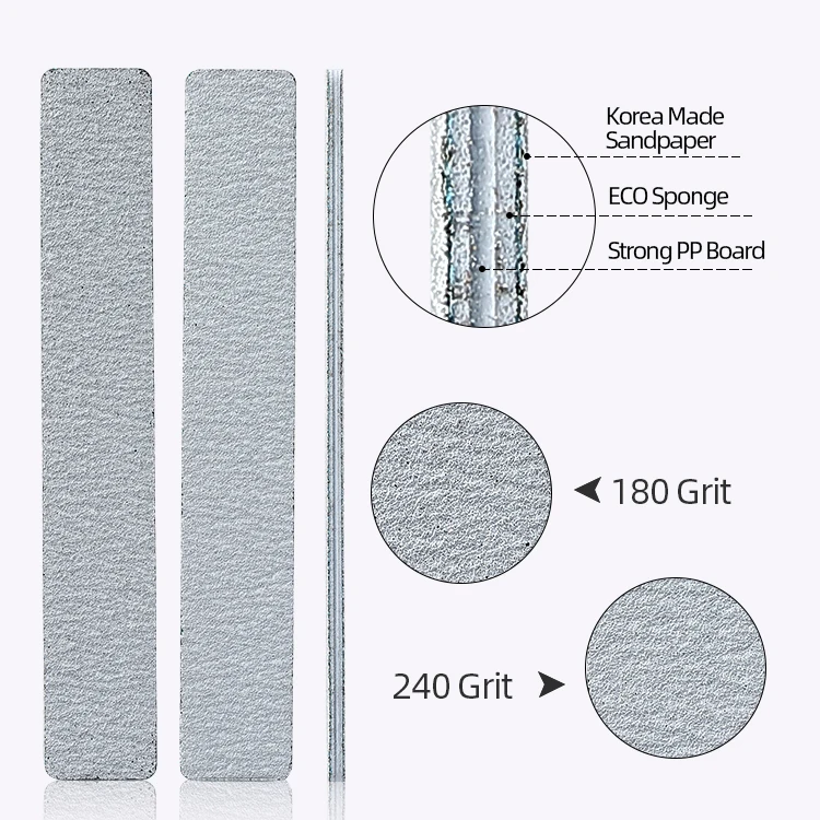 Professional 80/100/150/180/240 Grit Zebra Disposable OEM Customized Print Personal Logo Manicure Set Nail File