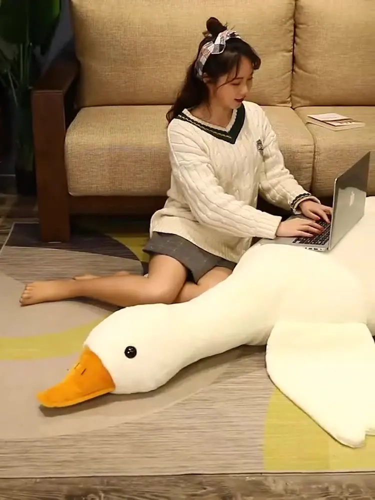 LQQ0150 Big White Goose Cartoon Rag Doll Pillow Children Comfort Big Goose Plush Toy