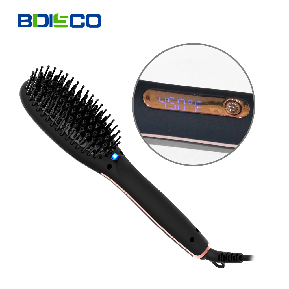Global universal PCT fast heating anti scald negative ion straight hair comb