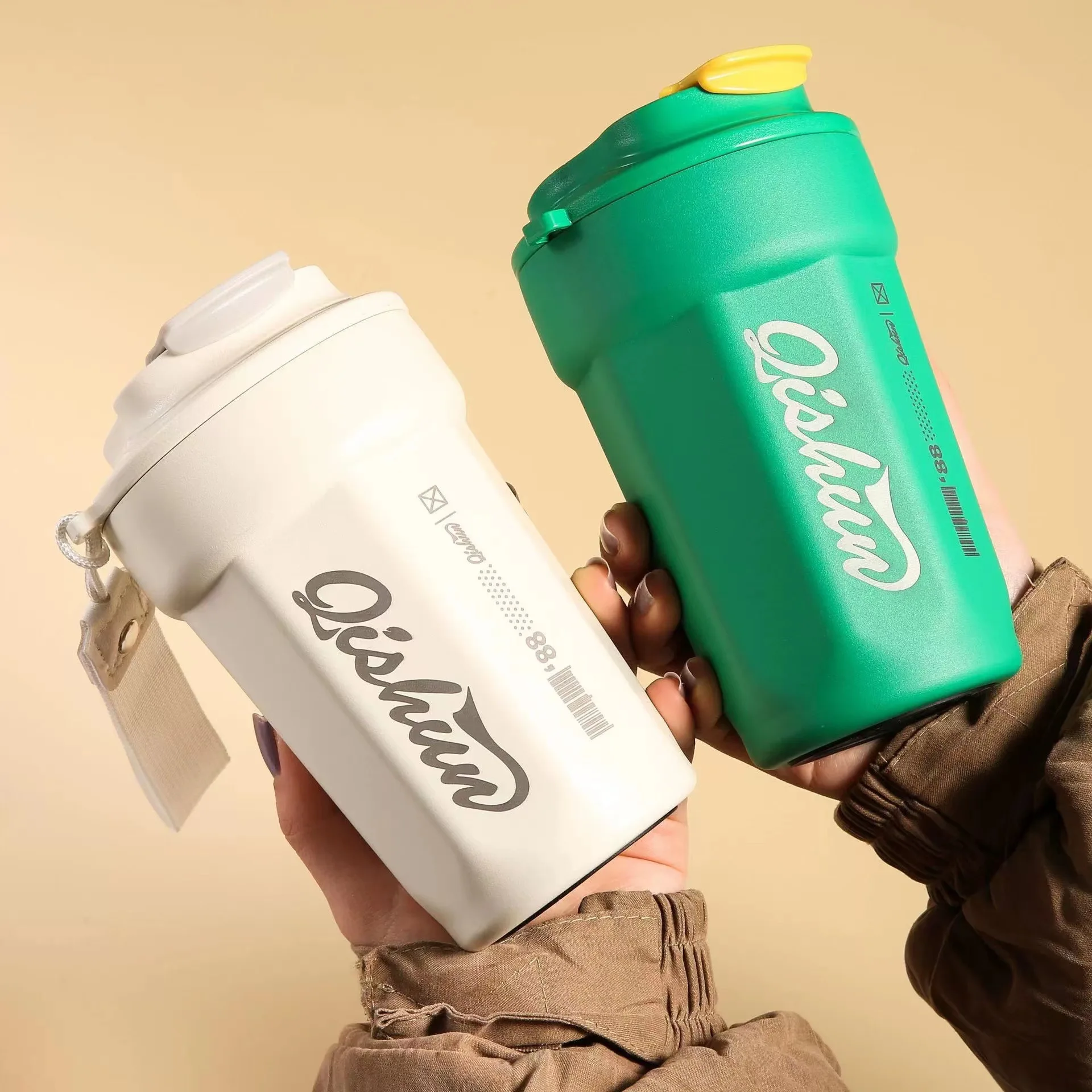 Laser engraved red green white black custom logo 16oz tumbler with handgrip bulk personalized western cow tumbler for christmas