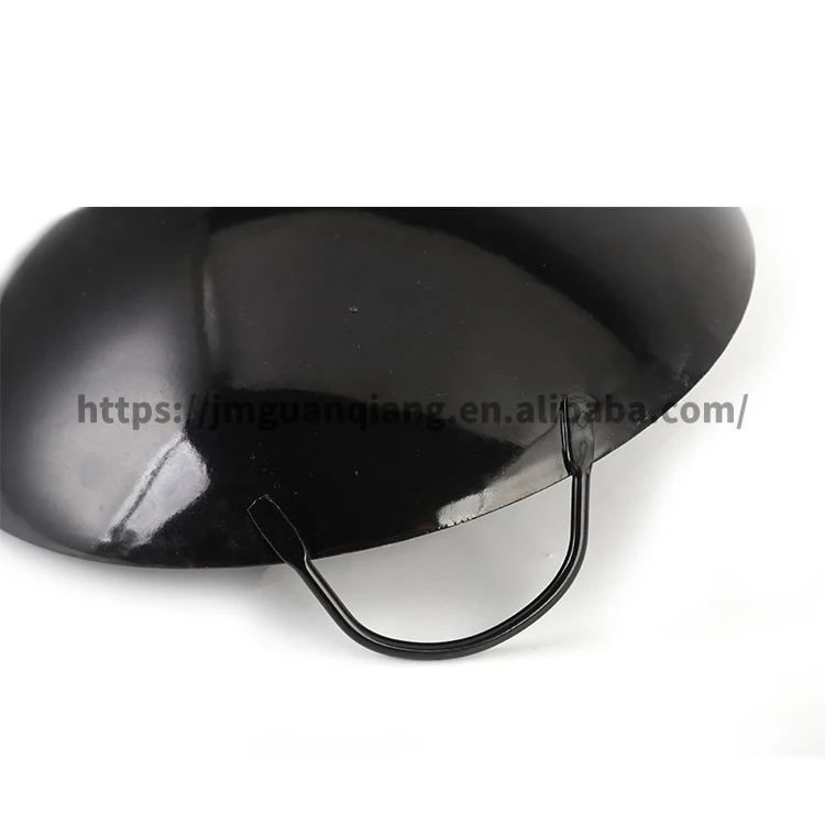Black round double handle cooking wok good sale carbon steel wok chinese wok pan for cooking