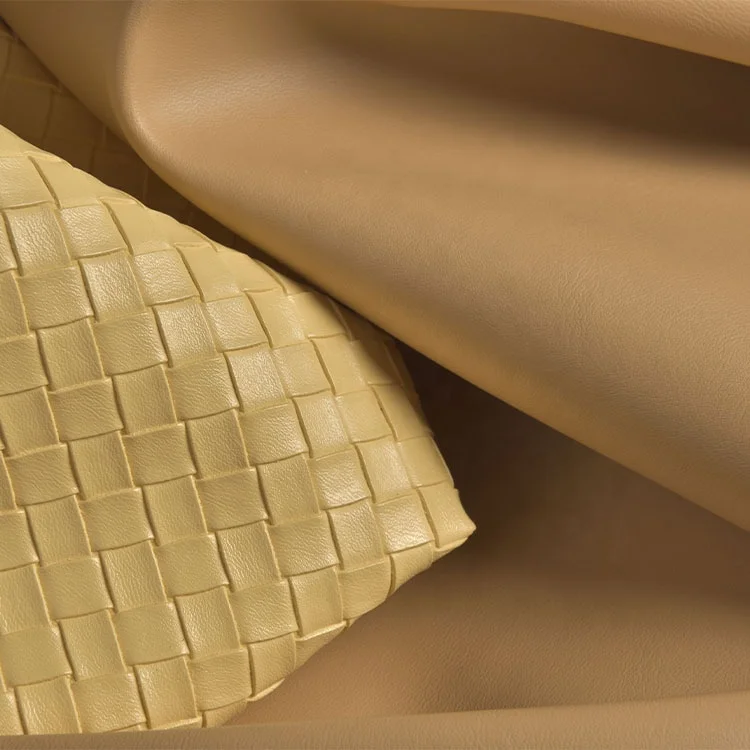 leather manufacturer Production PVC natural leather material Woven pattern