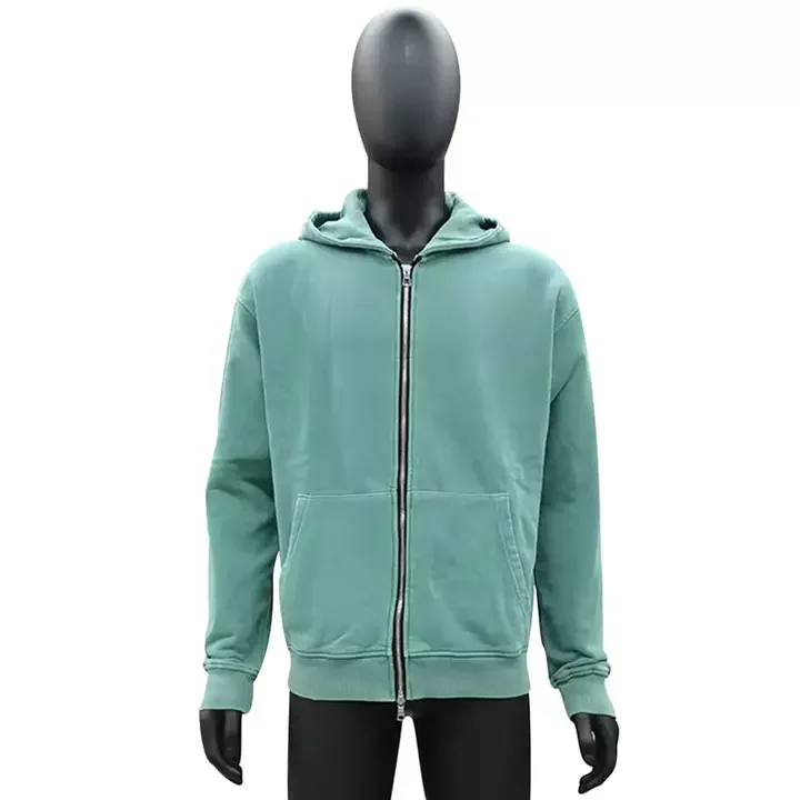 Custom High Quality Mens Cotton Acid Wash Blank Hoodie Screen Print Vintage Style Zip Up Washed Hoodies