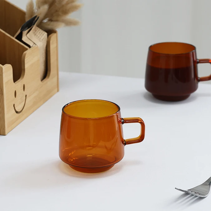 Borosilicate Mug Glass Mug Heat resistant Glass Cup Drinkware Tea Juice Milk Cup Coffee Mug Home Water Glasses Glass Coffee Cup