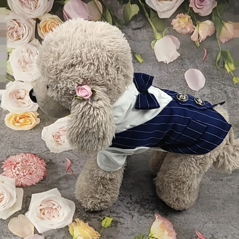 Wholesale cheap summer formal pet dog wedding clothes thin dog suit for small dogs cats in ceremony