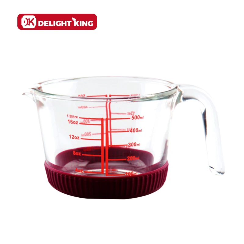 250ml/1000ml High borosilicate glass measuring cup with handle glass measuring jar